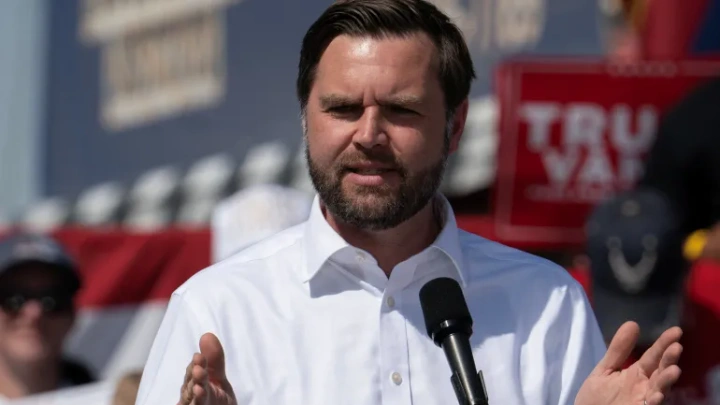 Vice-presidential candidate JD Vance speaks in Tucson, Arizona, on October 9 [Go Nakamura/Reuters]