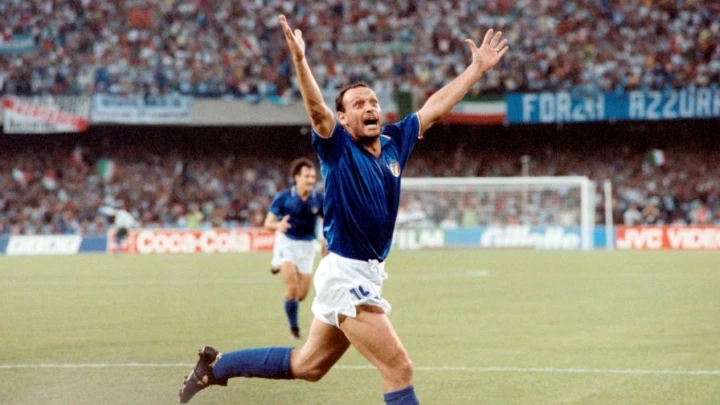 Salvatore Schillaci during the 1990 World Cup in Italy. Photo: Collected